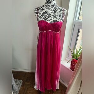 Marc Bouwer Glamiti 100 % Silk Pink Formal Long Dress